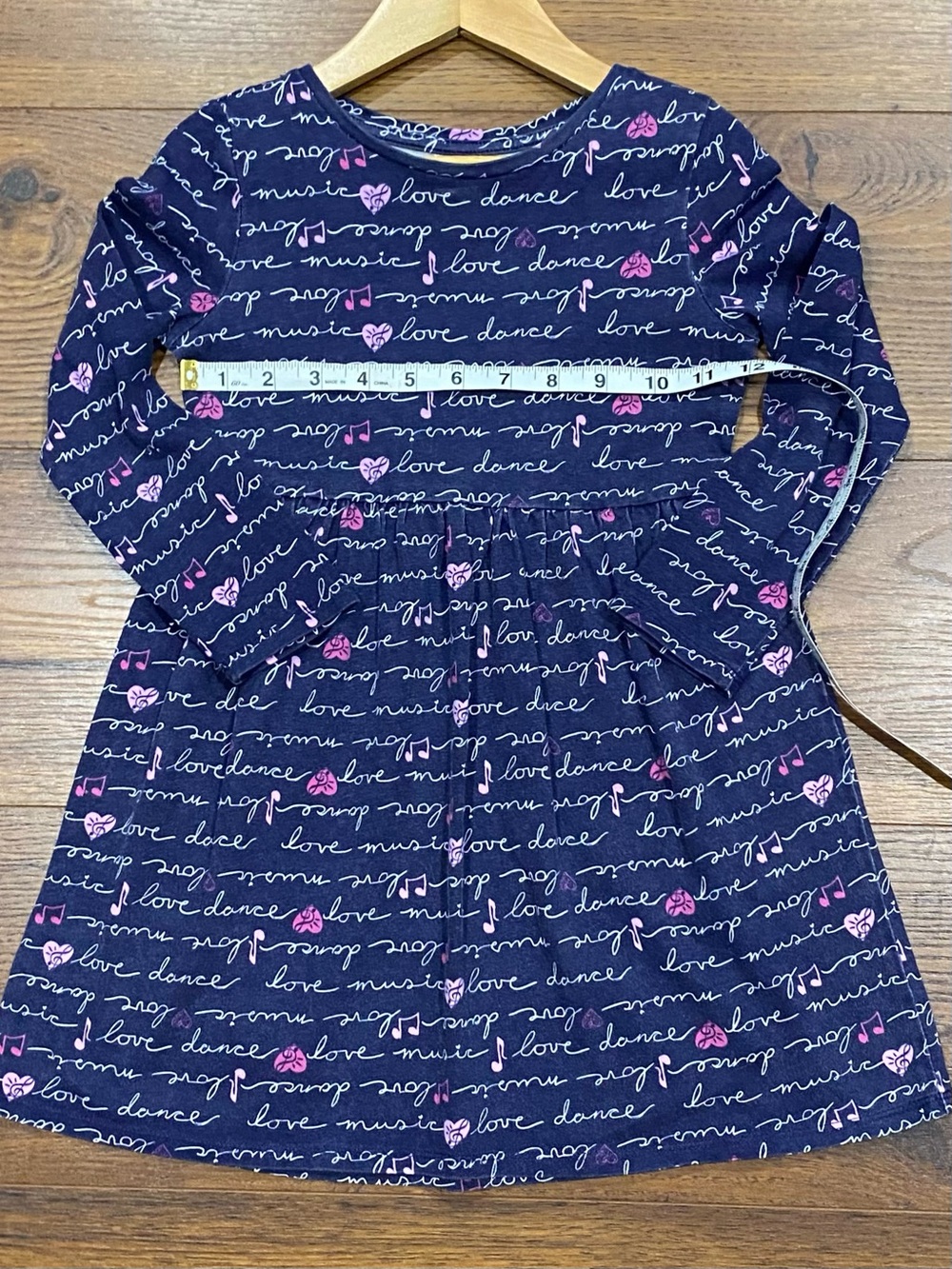 Gymboree Girl’s Navy and Pink Long Sleeve Love Music Dress Size Small (5-6) - Picture 5 of 7